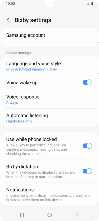 Follow the instructions on the screen to select the required settings.