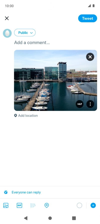 Press the text input field.