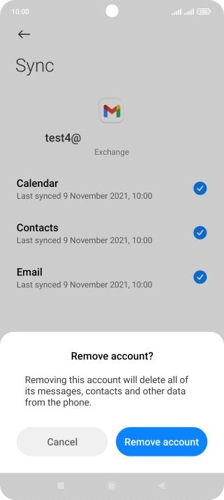 Press Remove account.