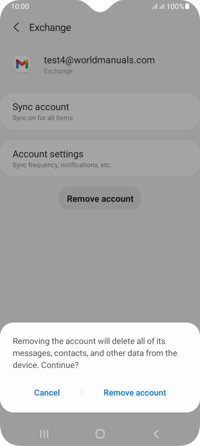 Press Remove account.