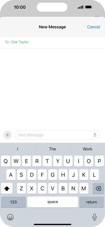 Press the microphone icon and say the required text.