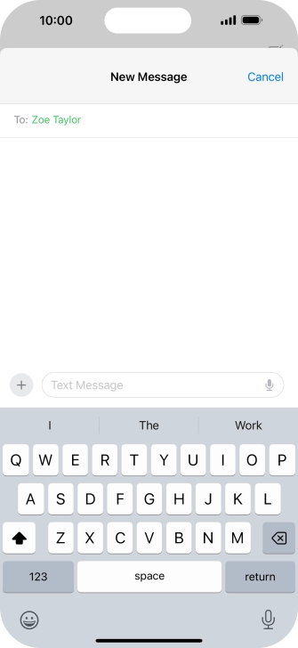 Press the microphone icon and say the required text.