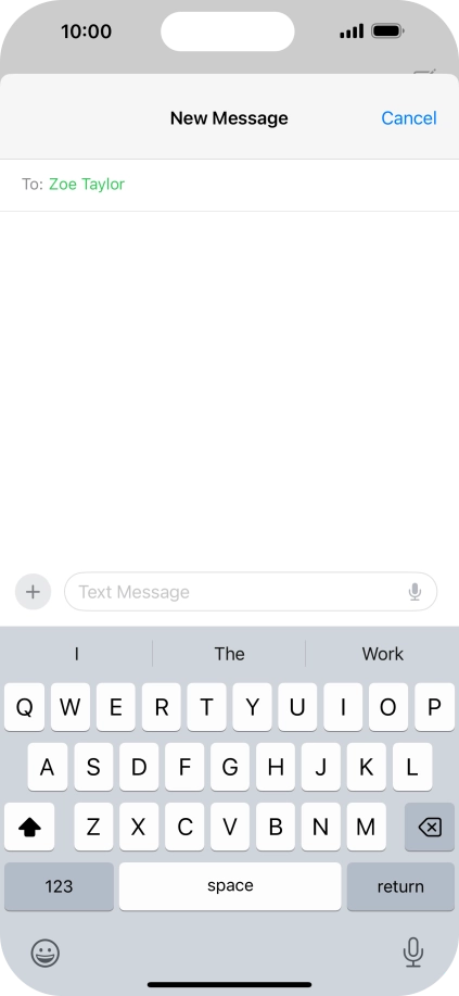Press the microphone icon and say the required text.