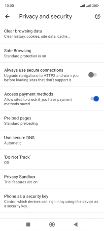 Press Clear browsing data.
