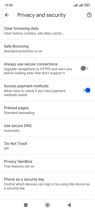 Press Clear browsing data.