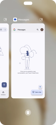 To end one running application, slide your finger upwards on the required application.