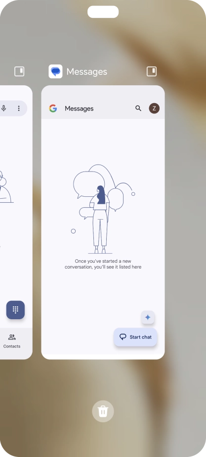 To end one running application, slide your finger upwards on the required application.