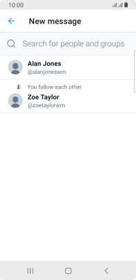 Press the search field.