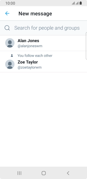 Press the search field.