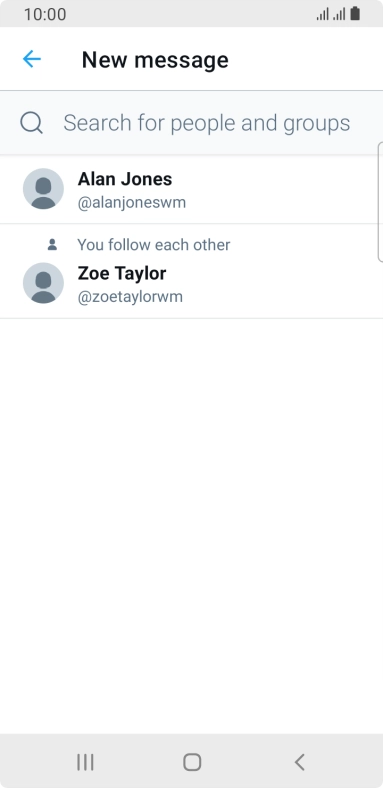 Press the search field.