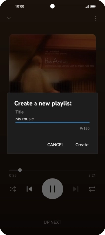 Key in a name for the playlist and press Create.