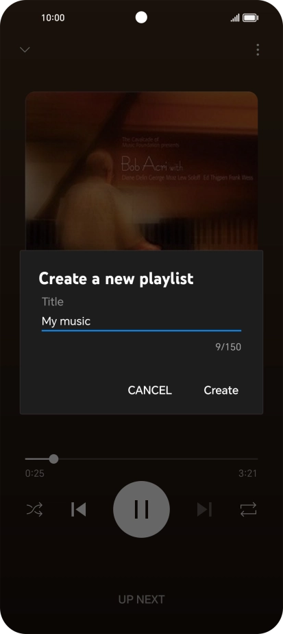 Key in a name for the playlist and press Create.