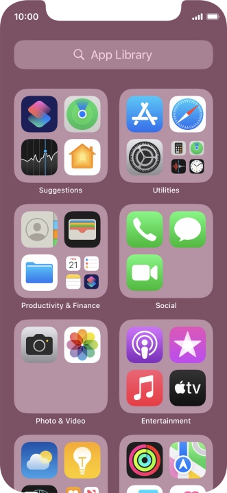 Press the required app.