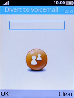 Key in +447836121121 and press the Left selection key.