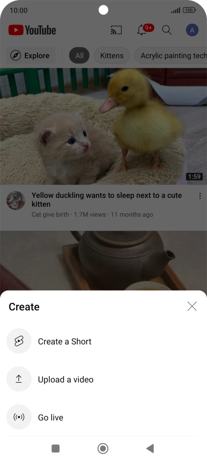 Press Upload a video.