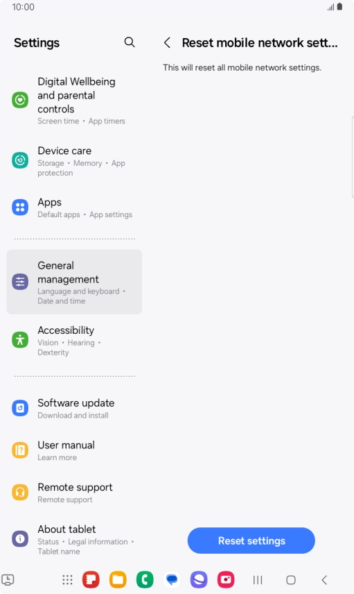 Press Reset settings. Press Reset settings.
