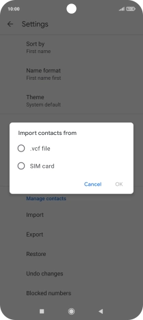Press the name of the SIM.