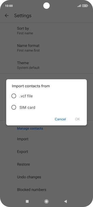 Press the name of the SIM.