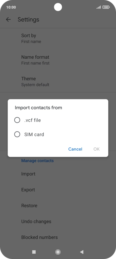 Press the name of the SIM.