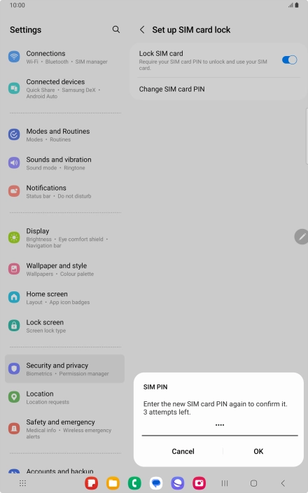 Key in the new PIN again and press OK. Key in the new PIN again and press OK.