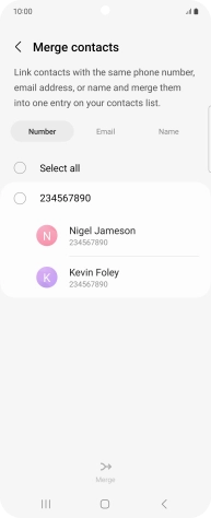 Press the field next to the required number.