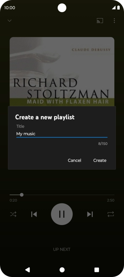 Key in a name for the playlist and press Create.