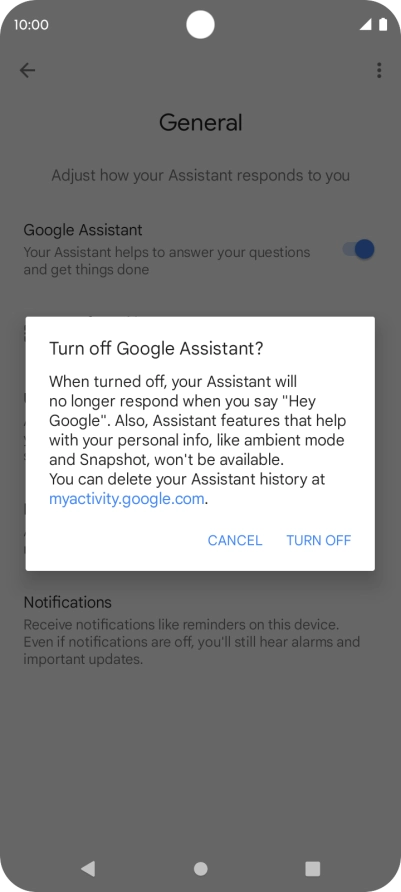 If you turn off the function, press TURN OFF. If you turn off the function, press TURN OFF.