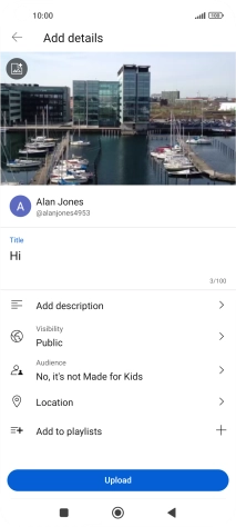 Key in the required text and press Upload.