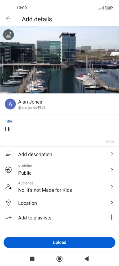 Key in the required text and press Upload.