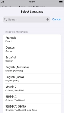 Press the required language.