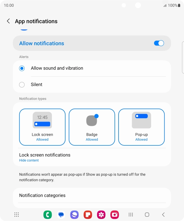 Press the indicator next to 