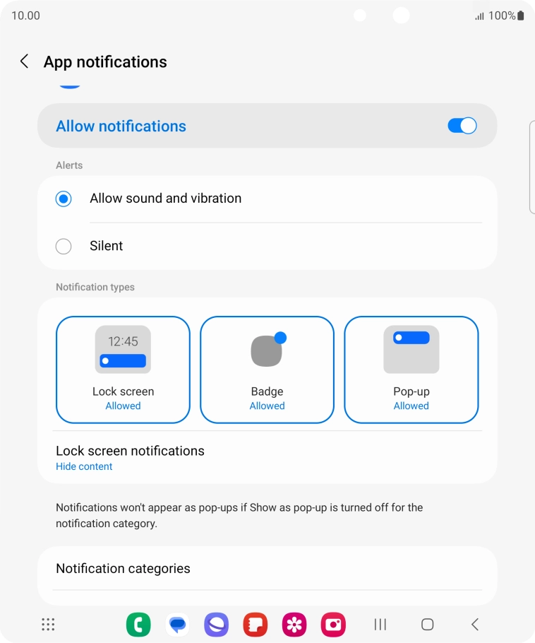 Press the indicator next to 