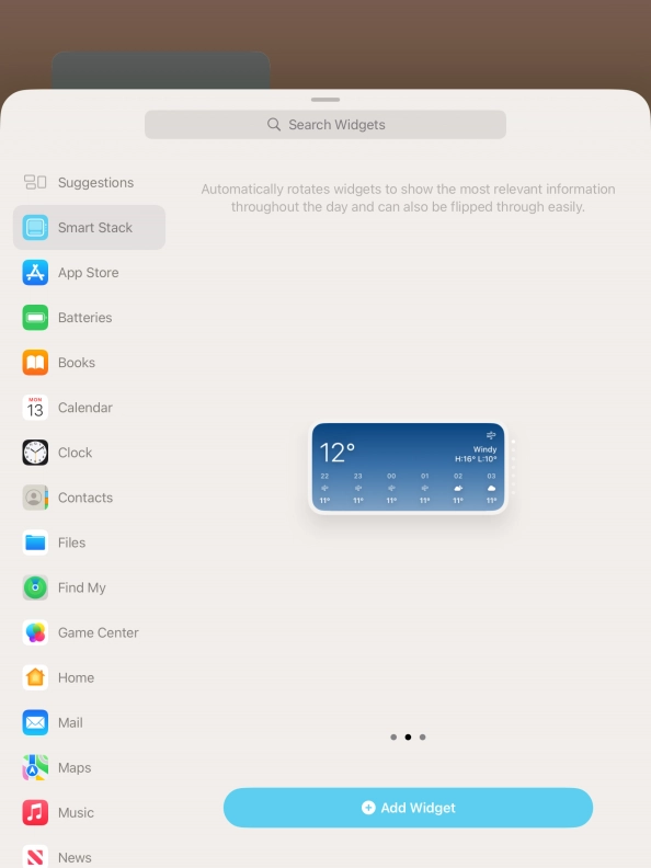 Slide your finger right or left on the screen to select the required widget size. Slide your finger right or left on the screen to select the required widget size.