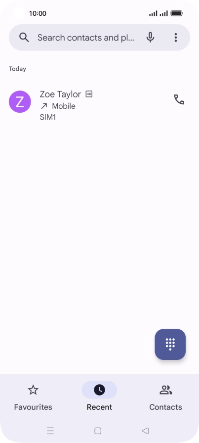 Press and hold the required number.