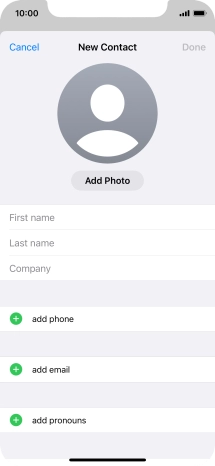 Press First name and key in the first name.