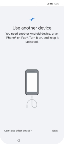 Press Can't use other device?. Press Can't use other device?.