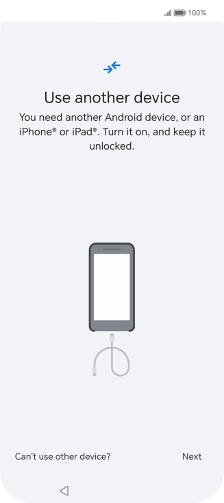 Press Can't use other device?. Press Can't use other device?.