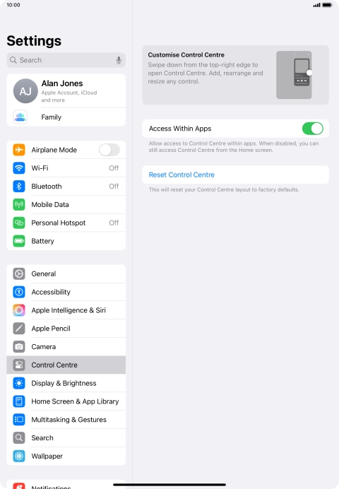 Press the indicator next to 