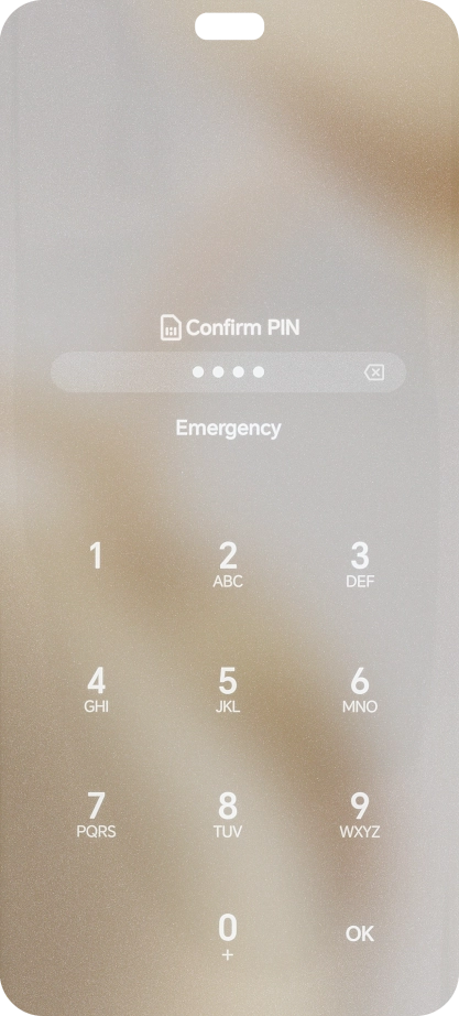 Key in the new PIN again and press OK.