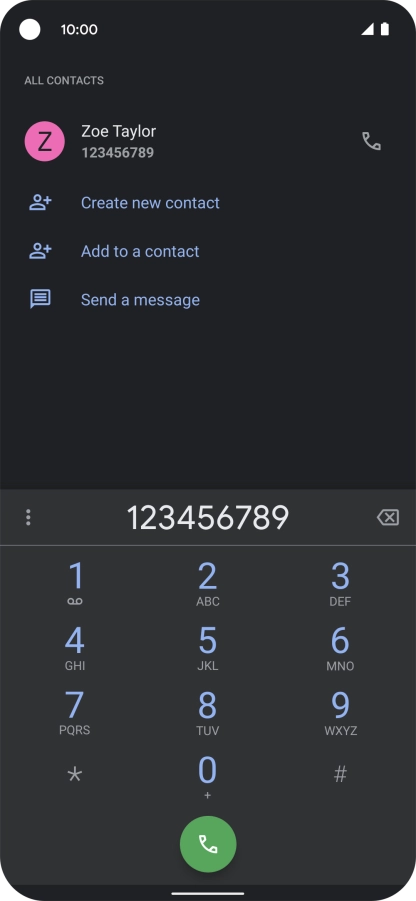 Key in the required number and press the call icon.
