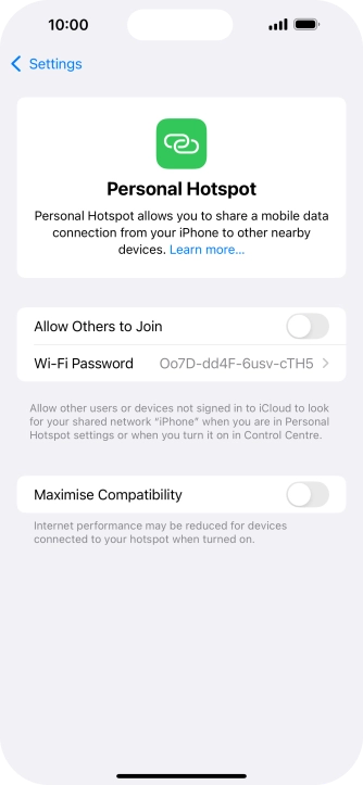 Press Wi-Fi Password and key in the required password.
