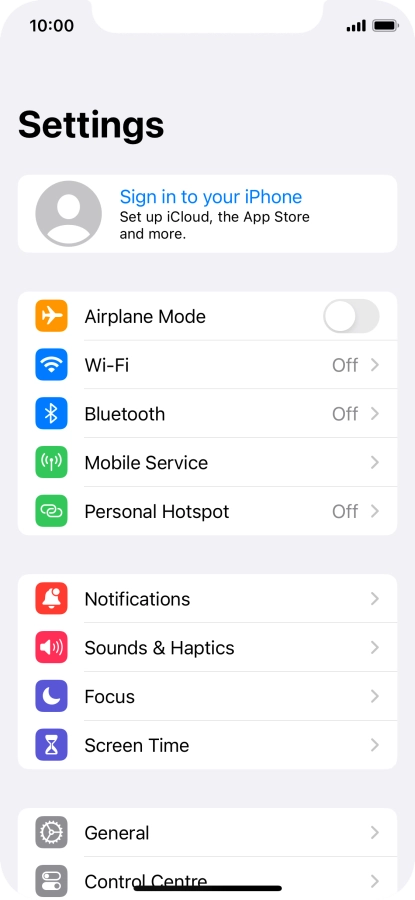 Press Sign in to your iPhone.