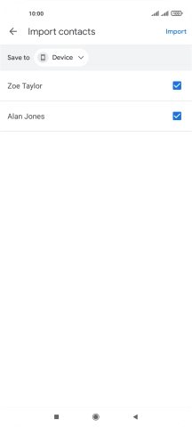 Press the fields next to the required contacts to select them.