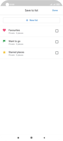 If you select New list, follow the instructions on the screen to create a new list.