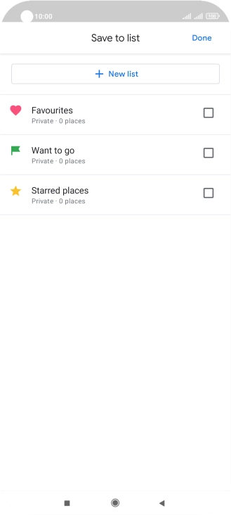 If you select New list, follow the instructions on the screen to create a new list.