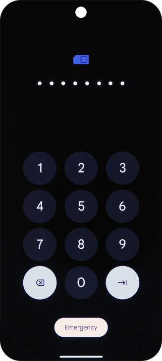 Key in the PUK and press arrow right.