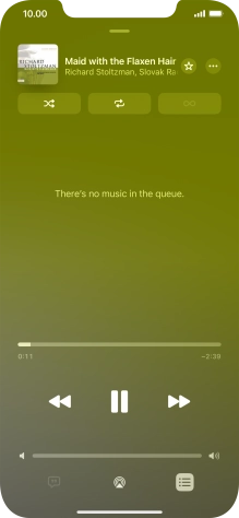Press the shuffle icon to turn the function on or off.