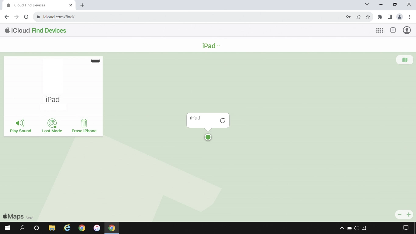 Your tablet's latest position is displayed on the map.