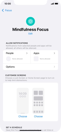 Press People and follow the instructions on the screen to select which contacts you would like to receive calls and notifications from when the selected focus mode is active.