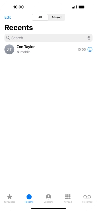 Press the information icon next to the required phone number.